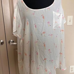 Torrid Flamingo Print White Women's Top